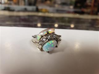VINTAGE ATASAY KUYU MCULULC STERLING SILVER OPAL RING SIZE: 7 - 5GM